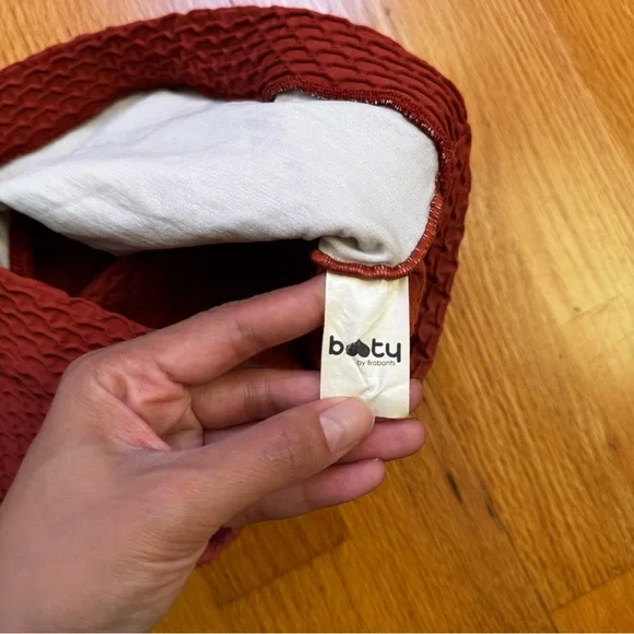 Booty by Brabants Croco Skin Scoop Top Crop Tank with Pads Supportive Orange OS - Picture 5 of 10